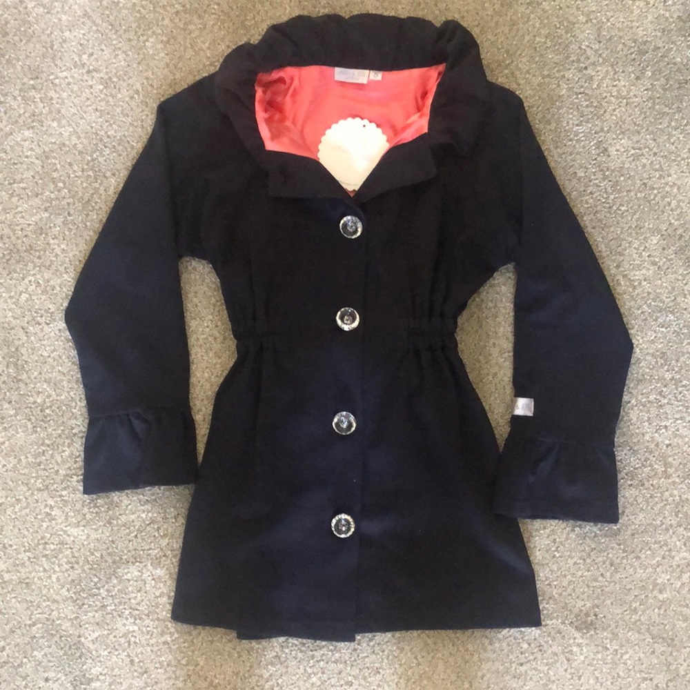 Addie&Ella Navy Button Down Coat